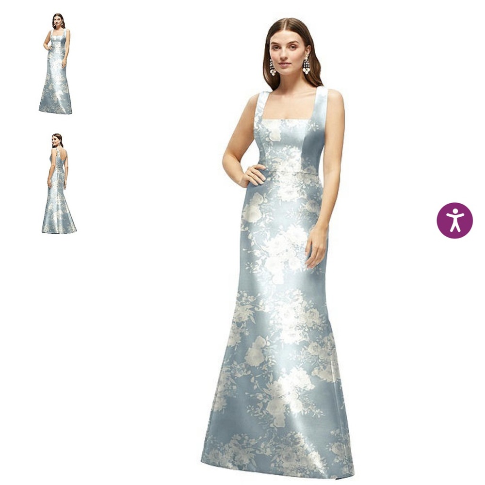 Alfred Sung maternity dress - Porcelain Blue Seraphina Floral Print - Picture 3 of 3